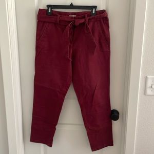 Size 8 Loft modern roll cuff chino with tie belt